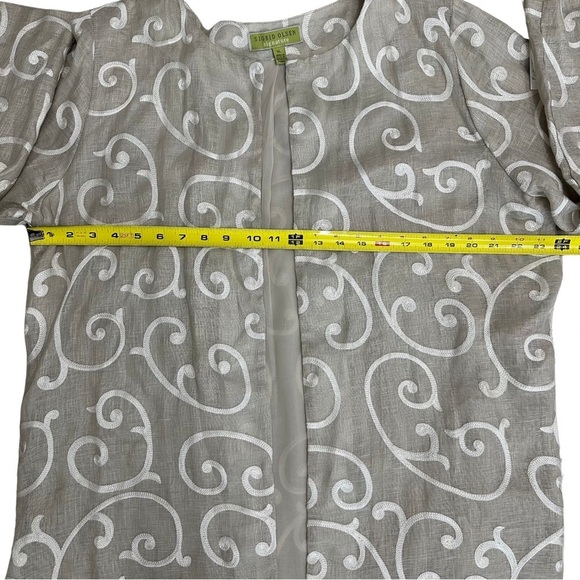 Sigrid Olsen Signature 100% Linen Open Duster Cardigan Beige Swirl XL NWT READ - Picture 8 of 9